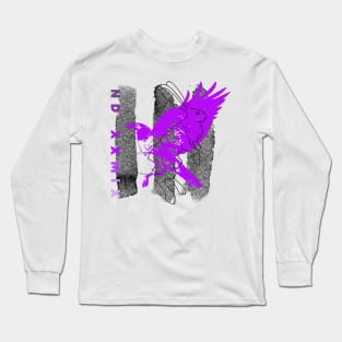 rabbit and crow abstract collage Long Sleeve T-Shirt